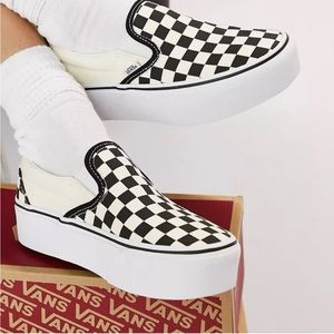 NEW! VANS off the wall checkerboard platform slip on shoes sneakers women’s 7